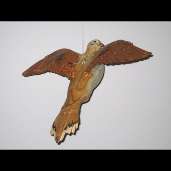 Flying morning dove hand carved hanging sculpture - Picture 4 of 7